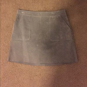 Grey suede skirt